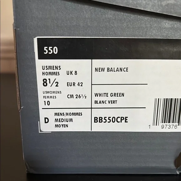New Balance 550 White/Green US 8.5 - Picture 6 of 6